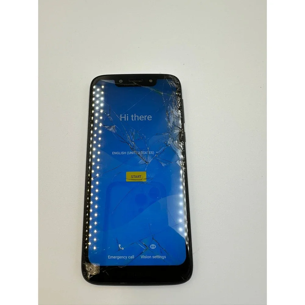 Motorola Moto G7 Play XT1952-3 Verizon Black Cracked Screen For Parts Repair